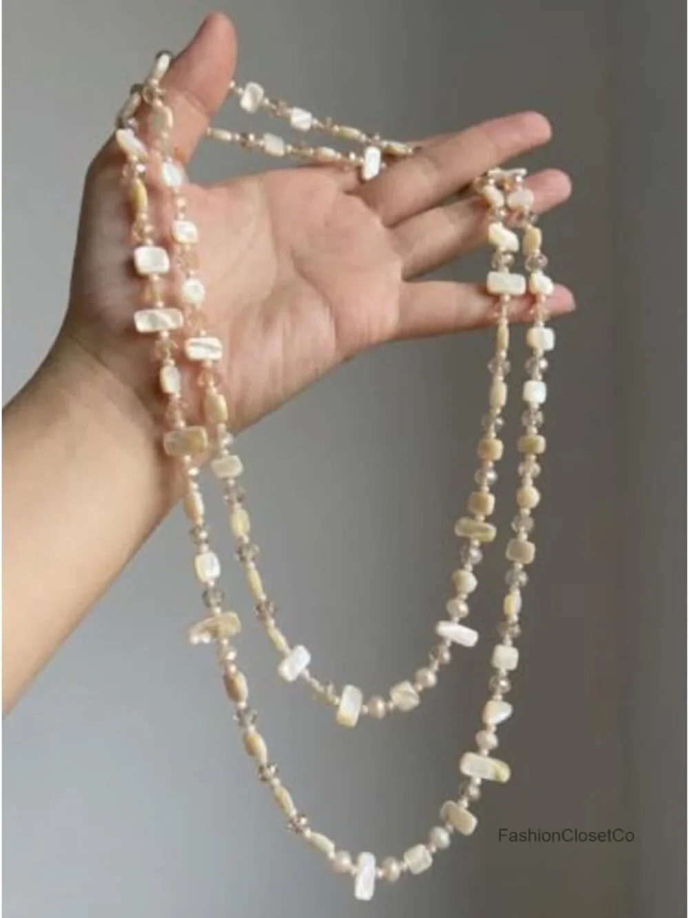 Handmade Boho Long Beaded Necklace Cowrie Shell Statement Jewelry 48